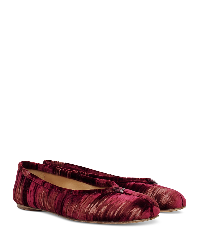 Maison Margiela Abstract Print Ballerina Shoes Bow Detail In Multi