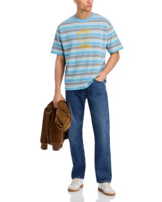 Smiley Lockup Striped Graphic Logo Tee