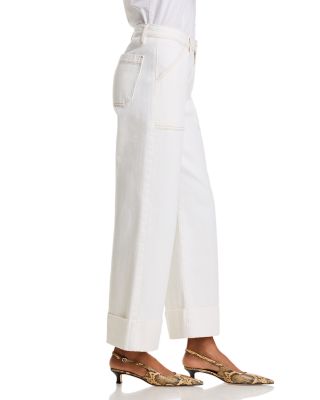The Utility Trouser High Rise Ankle Wide Leg Jeans in Au Natural Clean