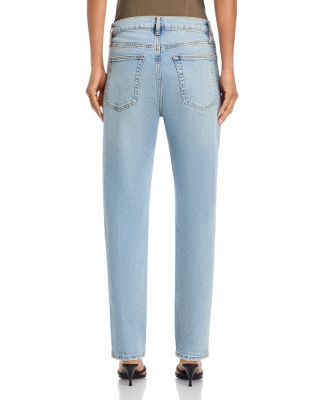 The Borrowed High Rise Ankle Slim Straight Jeans in Dolly