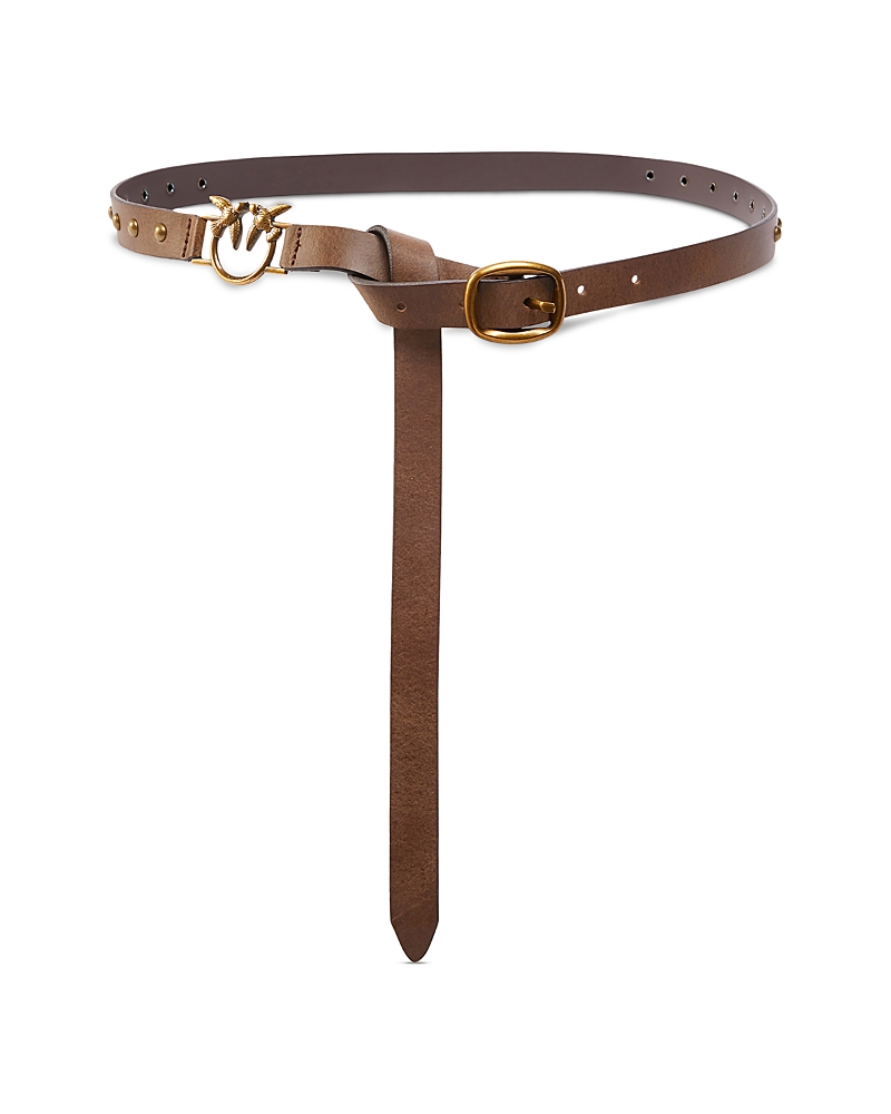 Shop Pinko Dita H2 Women's Brown Leather Belt