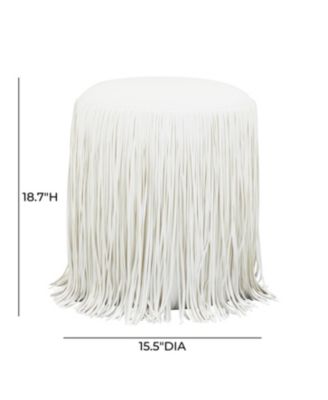 Shag Me Performance Faux Leather Ottoman