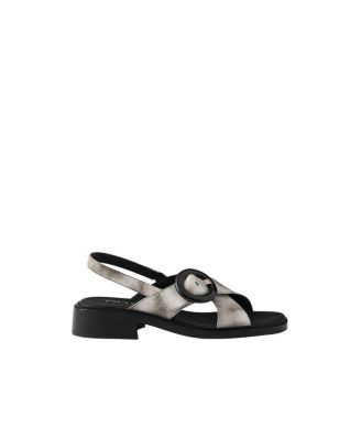 Women's Brushed Leather Sandals with Buckle