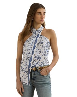 Ralph Lauren - Floral Linen Sleeveless Halter Blouse