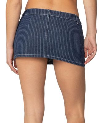 Neria Pinstripe Denim Micro Skort