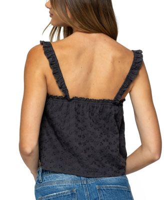 Tami Eyelet Ruffle Tank Top