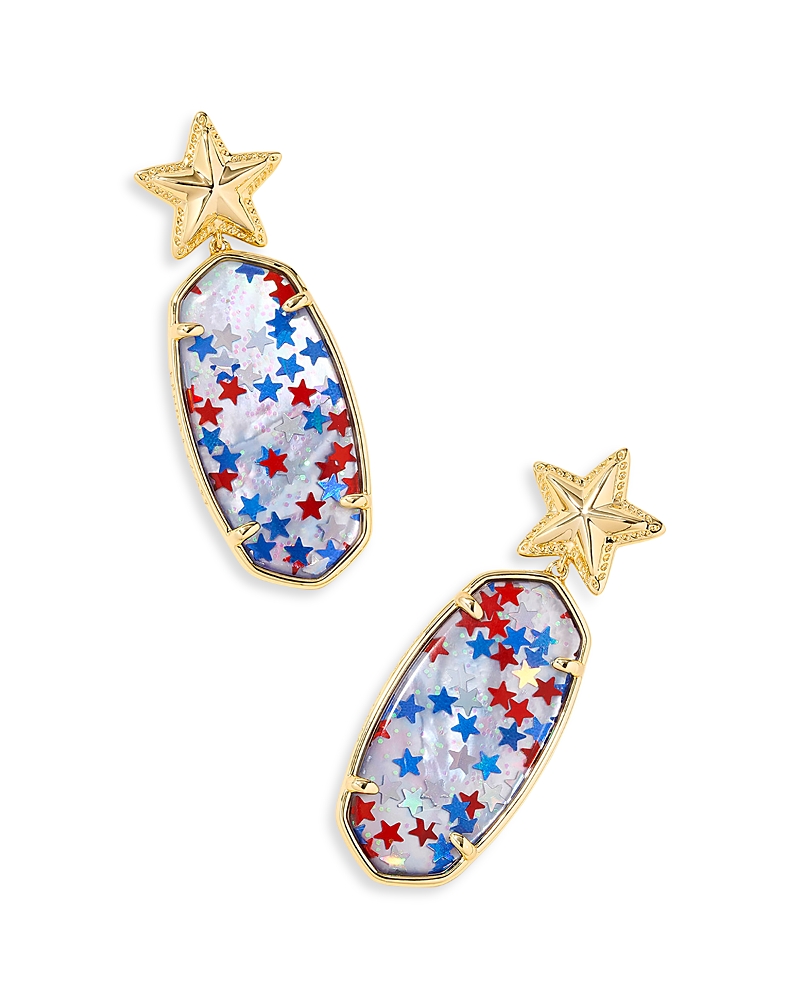 Kendra Scott Gold-tone Glitter Star Illusion Elle Drop Earrings