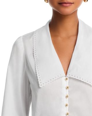 The Eyelet Sailor Silk Blouse
