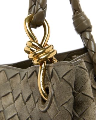 Large Parachute Intrecciato Suede Shoulder Bag