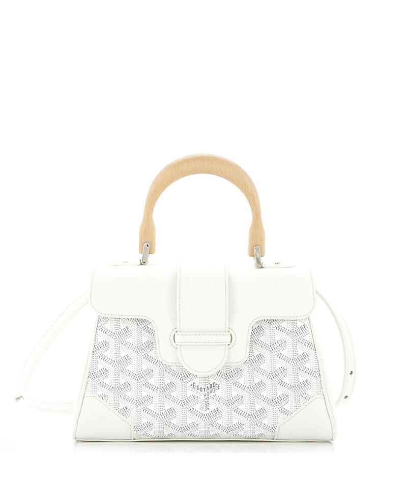 Pre-owned Pre-owned Goyard Goyard Mini Saigon Top Handle Bag Coated Canvas With Leather In Neutral