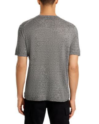 Mouline Short Sleeved Linen Blend Crewneck Tee  