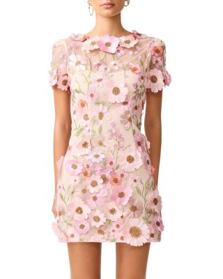 Elle Appliqu&amp;eacute; Mini Dress