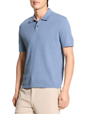 Short Sleeve Cable Polo in Breach 