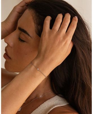 Duo Lariat Bracelet in 14K White Gold, 0.14ctw Round Brilliant Lab Grown Diamond