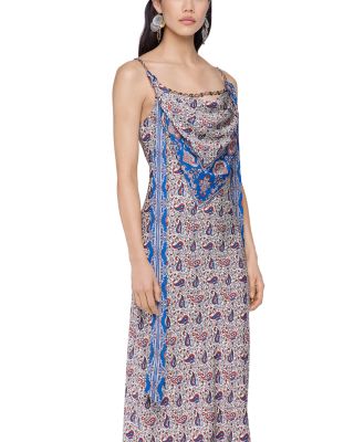 Paisley Satin Maxi Dress