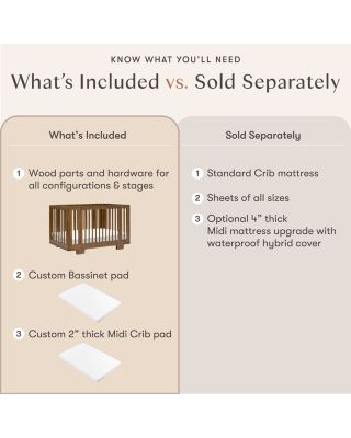 Yuzu 8 in 1 Convertible Crib with All Stages Conversion Kits