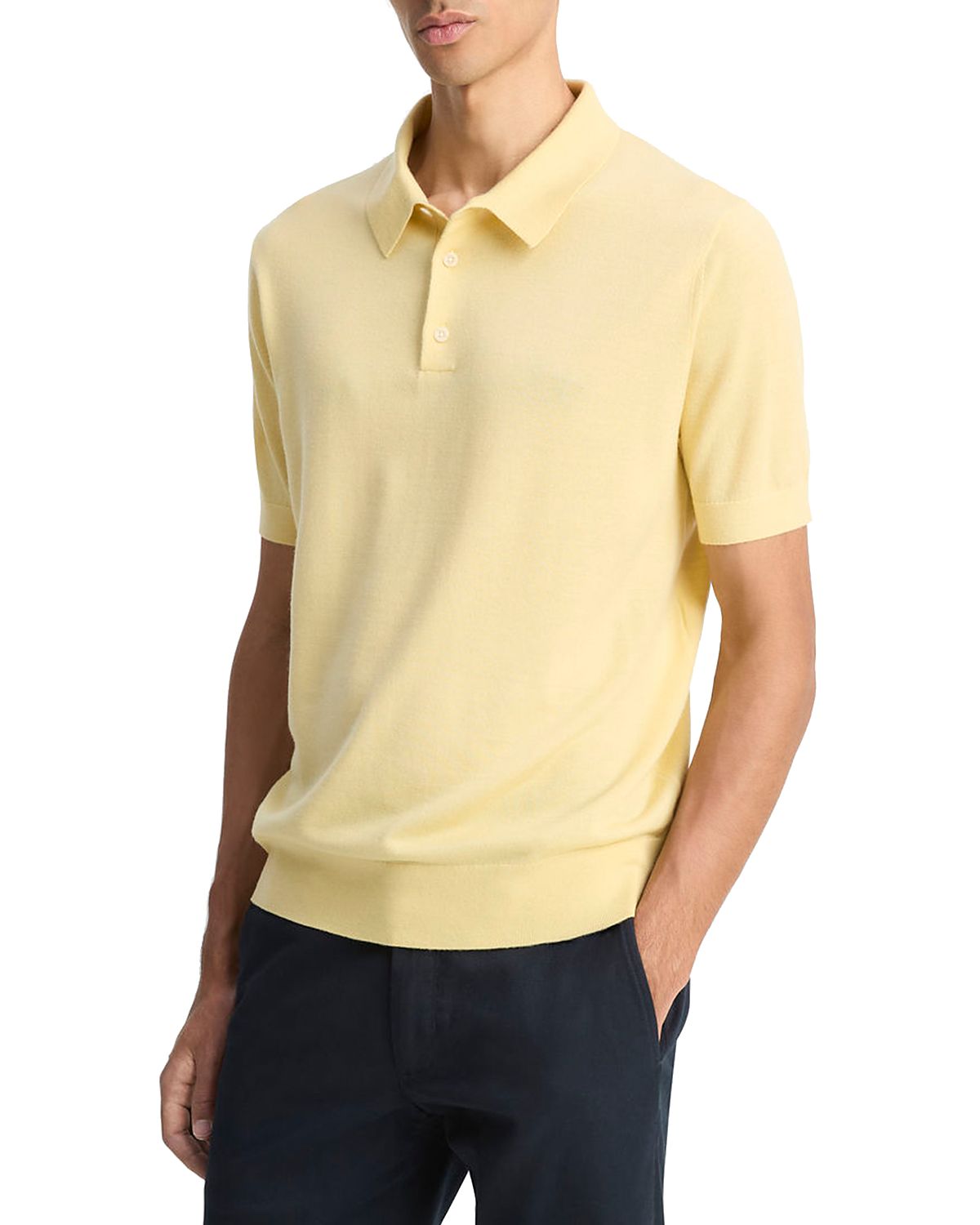 Vince Wool Cashmere Short Sleeve Polo Shirt