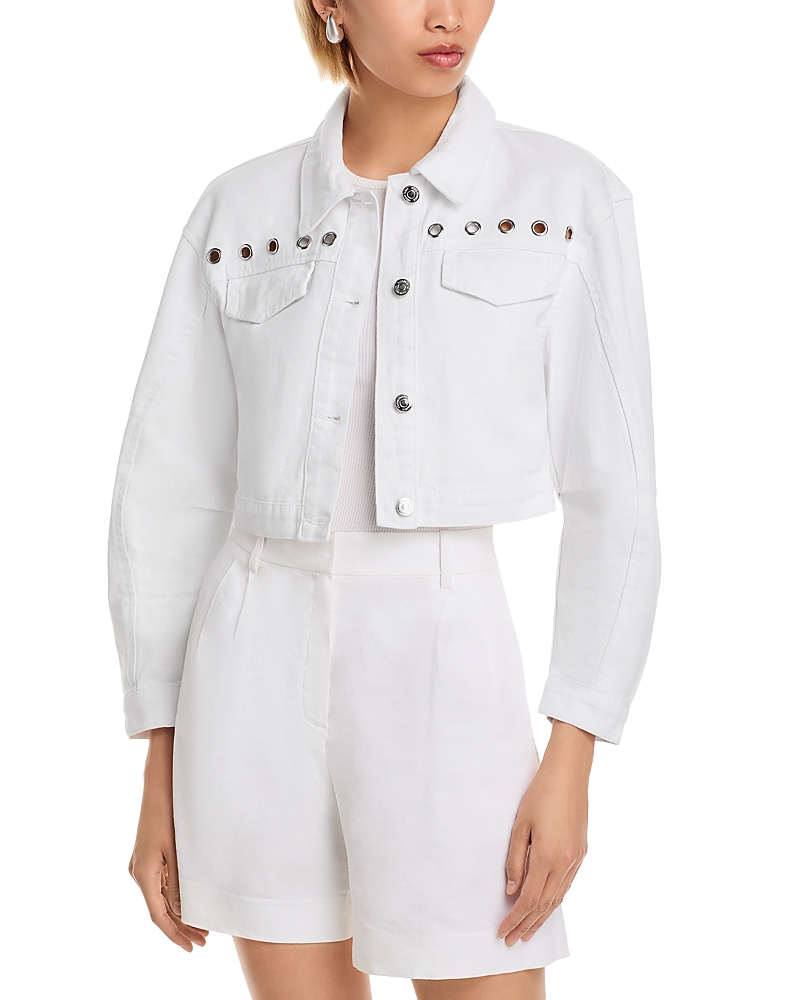 Steve Madden Damiani Grommet Denim Crop Jacket