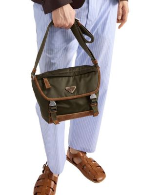 Medium Re-Nylon and Suede Shoulder Bag