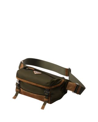 Small Re-Nylon And Suede Shoulder Bag