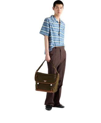 Large Re-Nylon and Suede Shoulder Bag