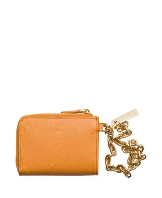 Small Saffiano Leather Zipper Wallet