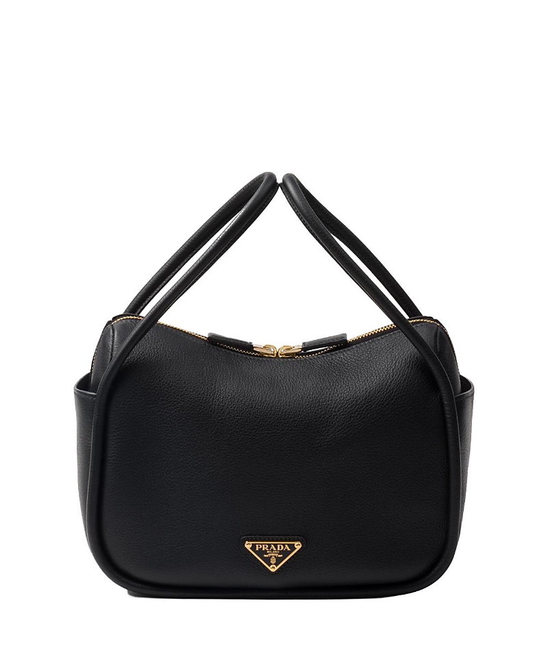 Prada Re-nylon And Leather Medium Top-handle Bag With Padlock