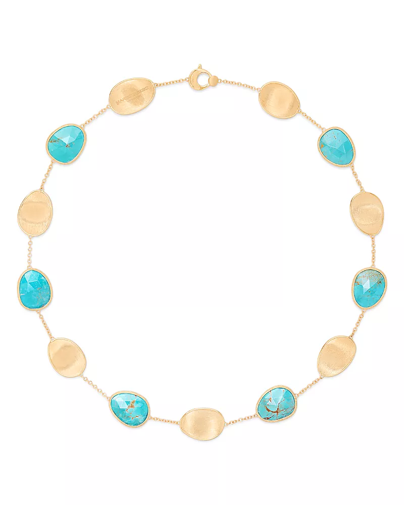 Marco Bicego 18K Yellow Gold Lunaria Turquoise Collar Necklace, 17.75