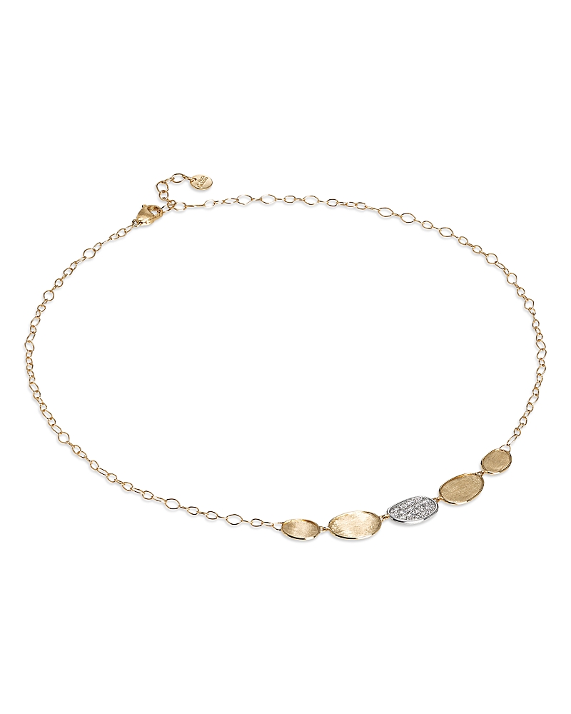 Marco Bicego 18k White & Yellow Gold Lunaria Diamond Petal Collar Necklace, 16.5-18 In Gold