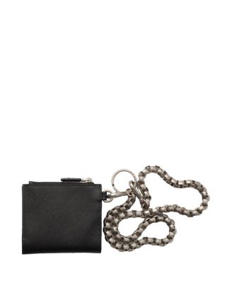 Small Saffiano Wallet With Chain