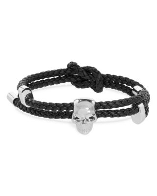 Skull Braided Leather Bracelet