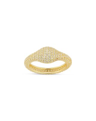 Pav&eacute; Signet Dome Ring,