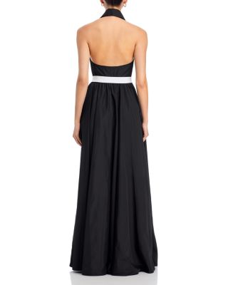 Halter Neck Flared Gown