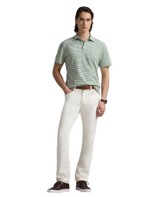 Standard Fit Striped Lisle Polo Shirt