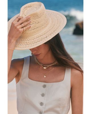 Elisa Gold Ivory Mother of Pearl Beaded Necklace, 14.5"-18.5"