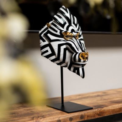 Mandrill Mask, Black-Gold