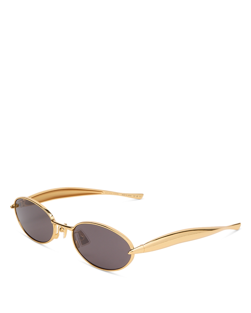 Bottega Veneta Sardine Logo Engraved Metal Sunglasses In Gold