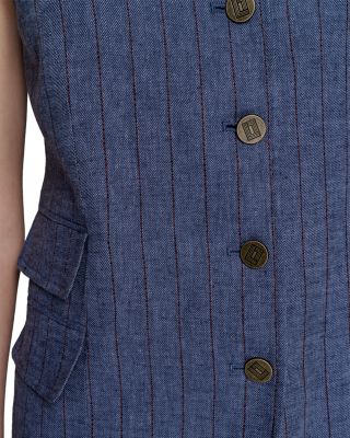 Woven Button Front Vest 