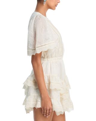 AQUA AQUA Lace Trim Pintuck Mini Dress - Exclusive