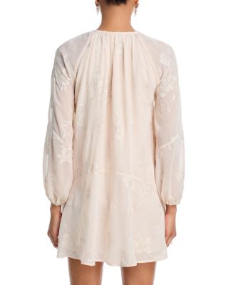 Embroidered Floral Chiffon Mini Dress - Exclusive