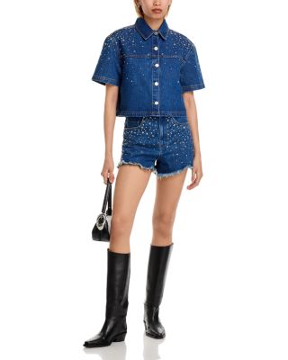 Silver Dreams Cropped Denim Shirt & Silver Dreams Denim Shorts