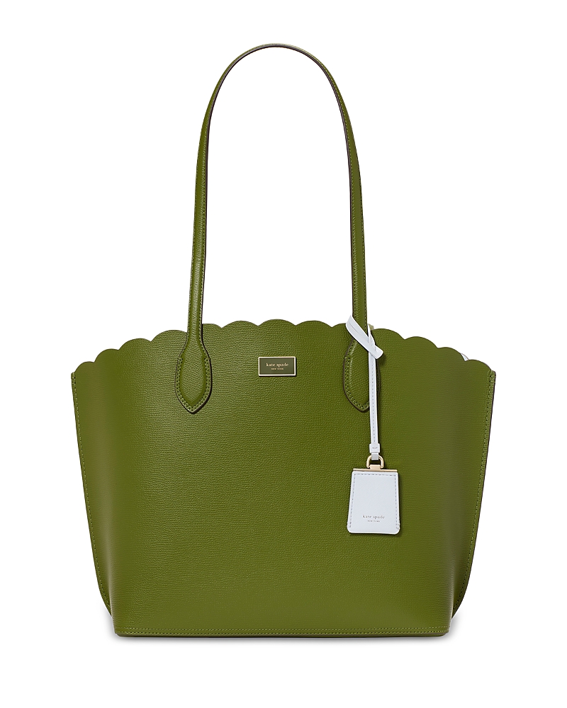 KATE SPADE KATE SPADE NEW YORK SUITE SCALLOPED CROSSGRAIN LEATHER LARGE OPEN TOTE