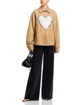 Embellished Heart Cutout Jacket