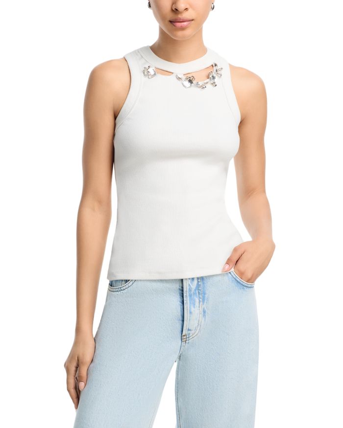 Embellished Cutout Tank Top