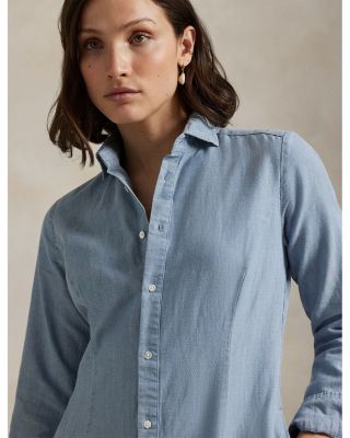 Cotton Linen Chambray Shirtdress
