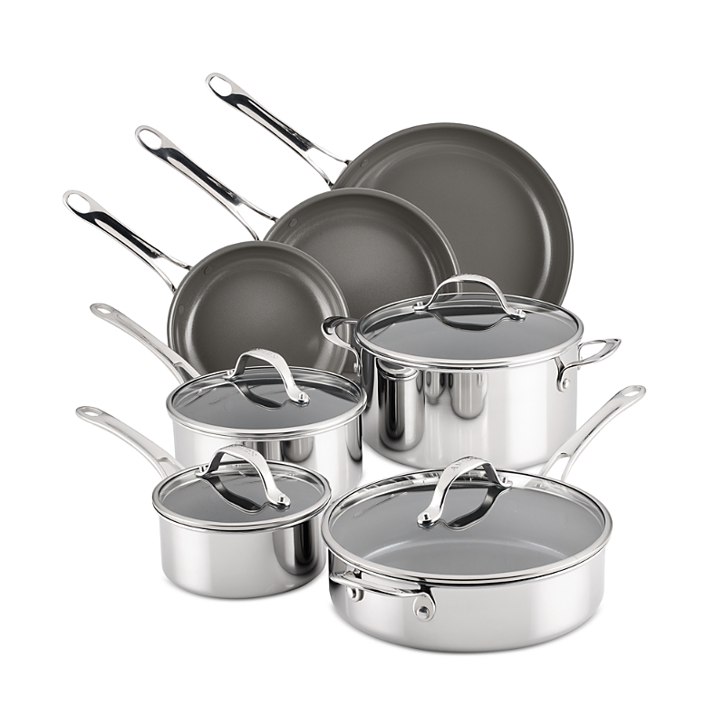 Anolon Everlast Stainless Steel Ceramic Nonstick 11 Piece Cookware Set