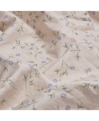 Spring Sprig Printed Cotton Fitted Sheet, Full