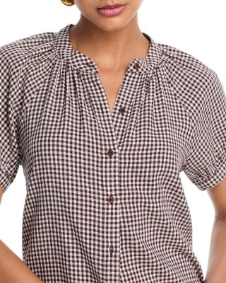 Gingham Raglan Sleeve Shirt