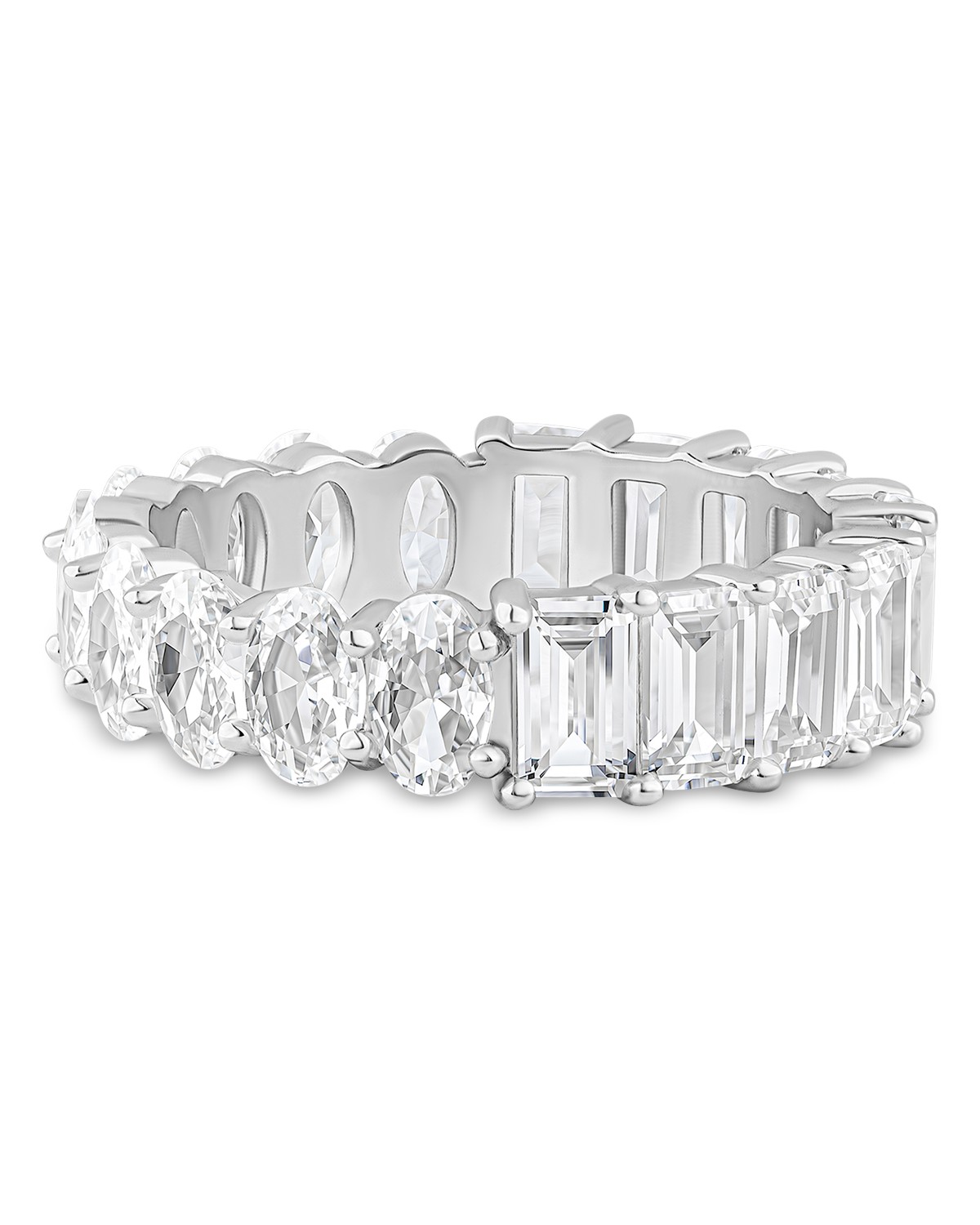 Oval & Emerald Cut Cubic Zirconia Eternity Band Ring