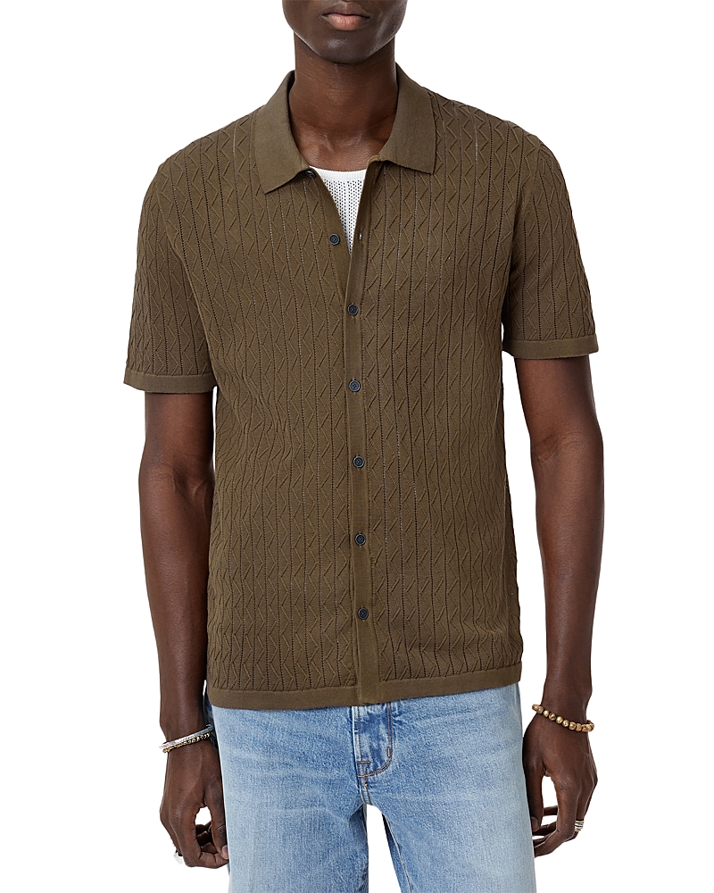 John Varvatos Moore Short Sleeve Regular Fit Textured Sweater